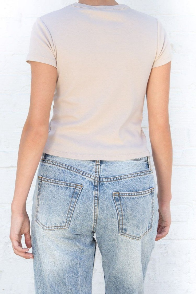 Hauts Brandy Melville Hailie Beige | KMW-48906410